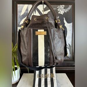 *RARE* L.A.M.B. Monogram Embossed Leather Bucket Style Bag